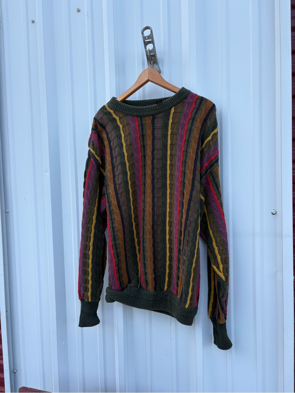 Vintage Structure Aztec Pattern Sweater Men M multicolor Heavy Cotton Coogi